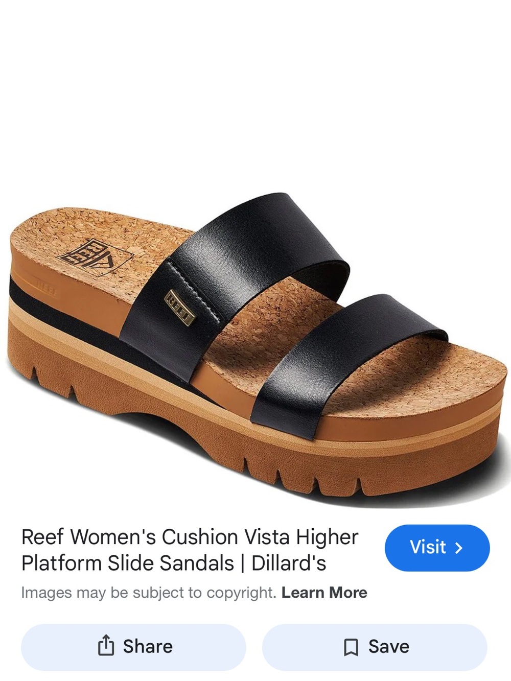 Reef women's cushion vista higher platform sandal
